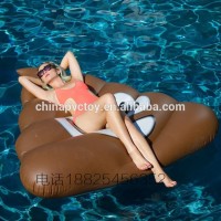 pvc inflatable product poop mattress / inflatable poop floating mat / inflatable poop float