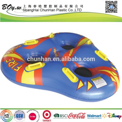 ICTI factory testing gaint durable handles 3-person sledge pvc inflatable triple snow tube